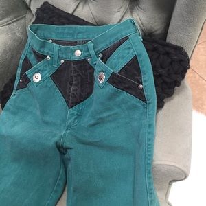 RARE VINTAGE Rough Rider High Waisted Teal Jeans